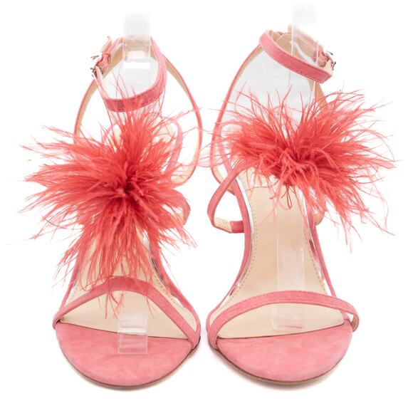 Jessica Simpson Pink Suede Jenevya Sandals Heels Size 10 - Picture 3 of 9